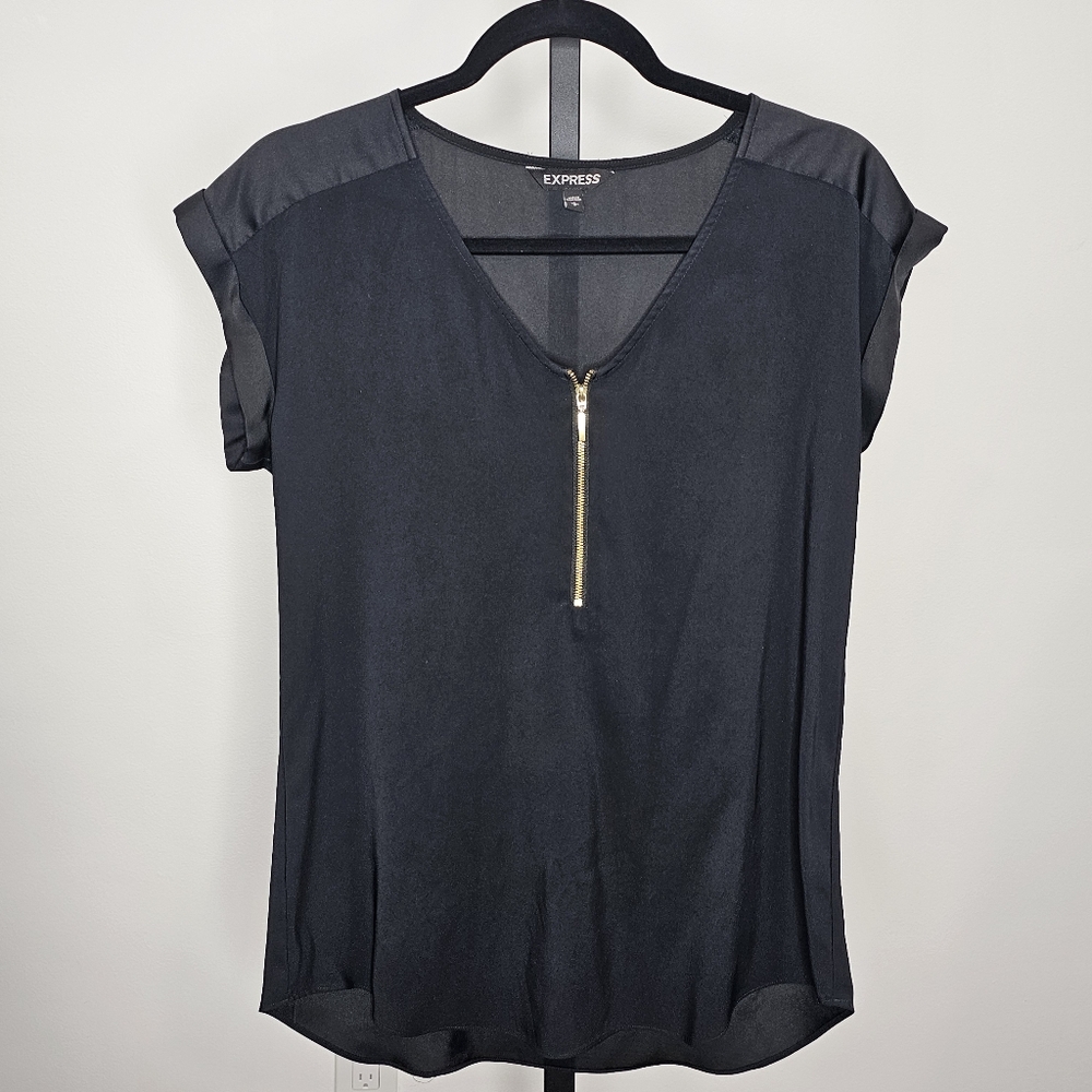 Black Women's Top with Zipper by Express